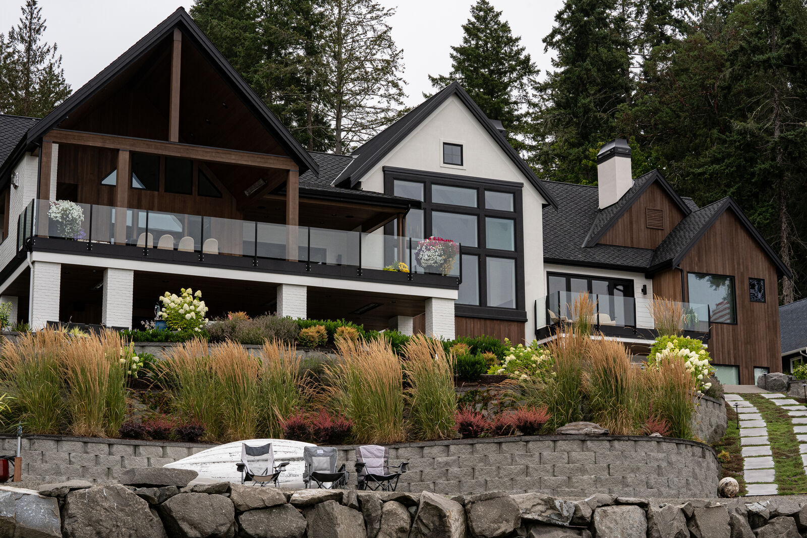 Lakeside retaining wall